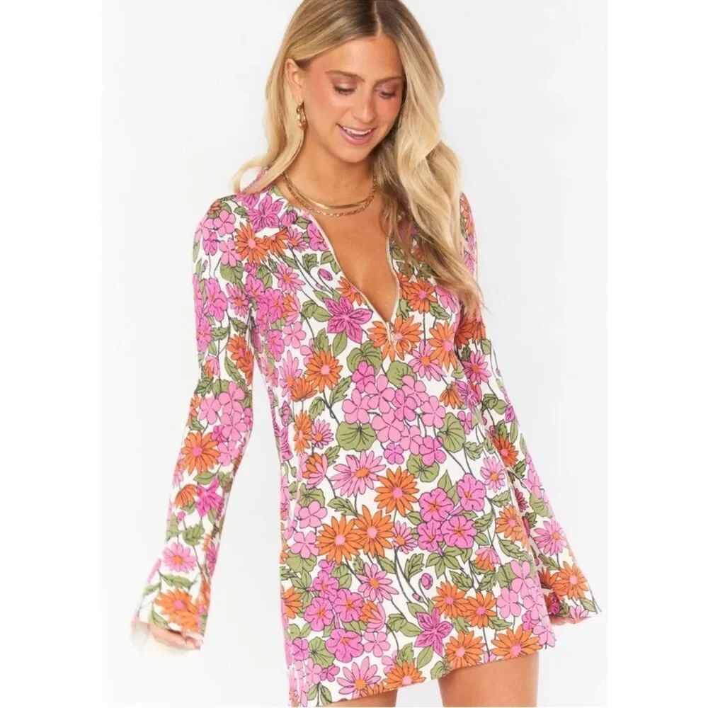 Show Me Your Mumu Charlie Collar Dress Carnaby Floral Knit Size 1X